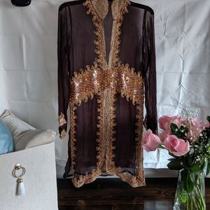 Pure silk layering tunic